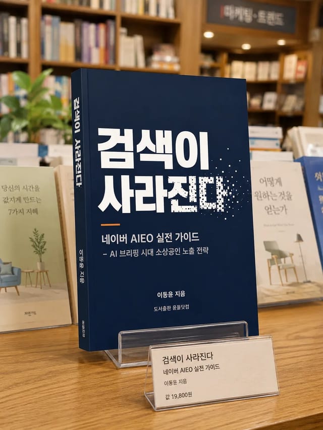 검색이 사라진다 책 목업 이미지