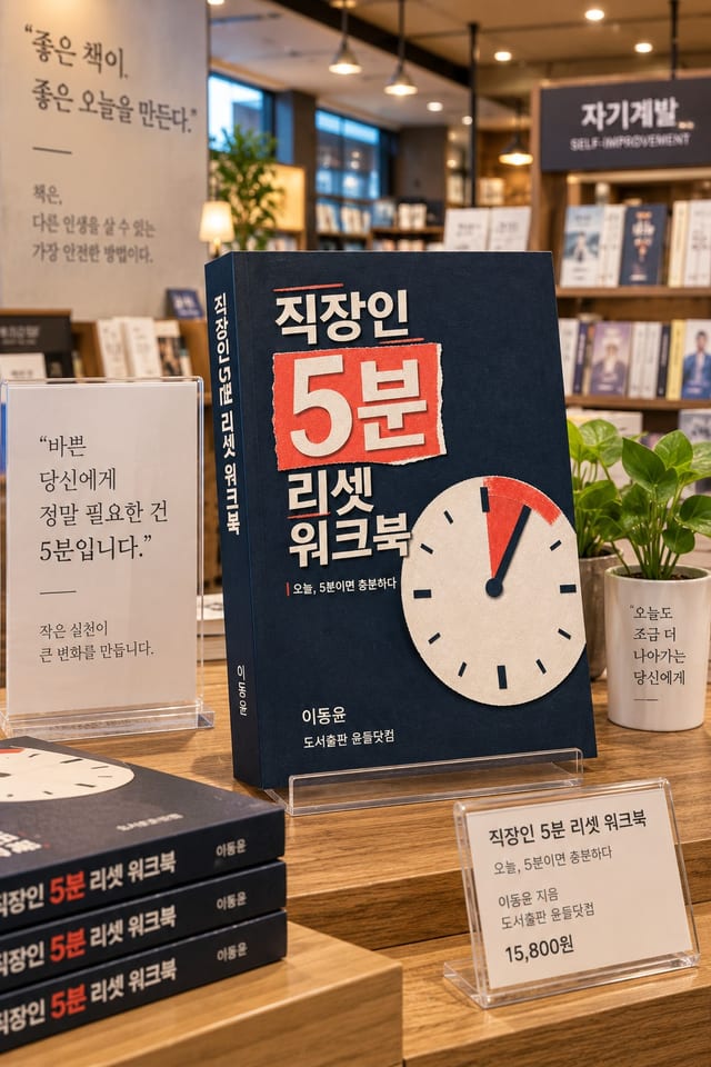직장인 5분 리셋 워크북 책 목업 이미지