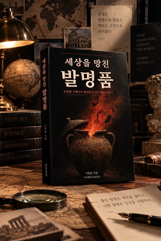 세상을 망친 발명품 책 목업 이미지